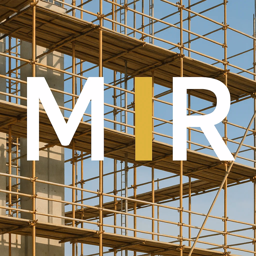 Industrial scaffolding at a construction site